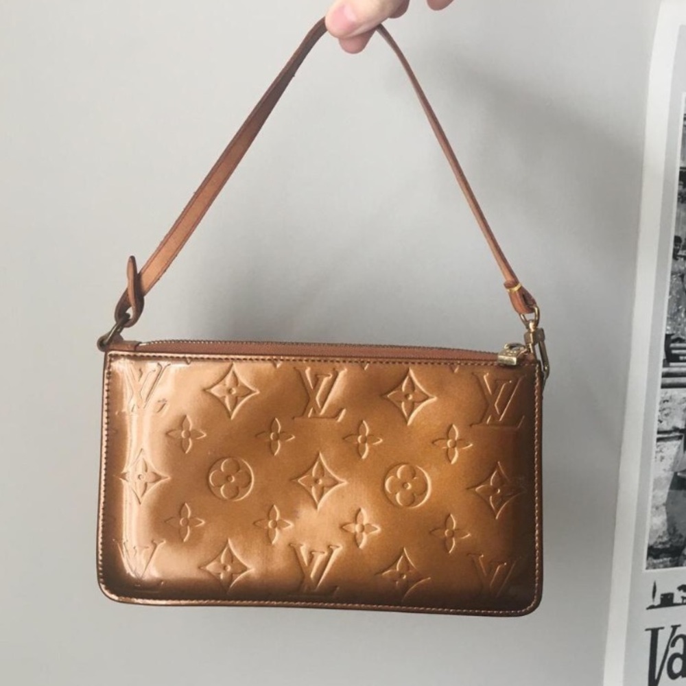 Authentic Louis Vuitton Vernis Lexington Brown Pochette Bag